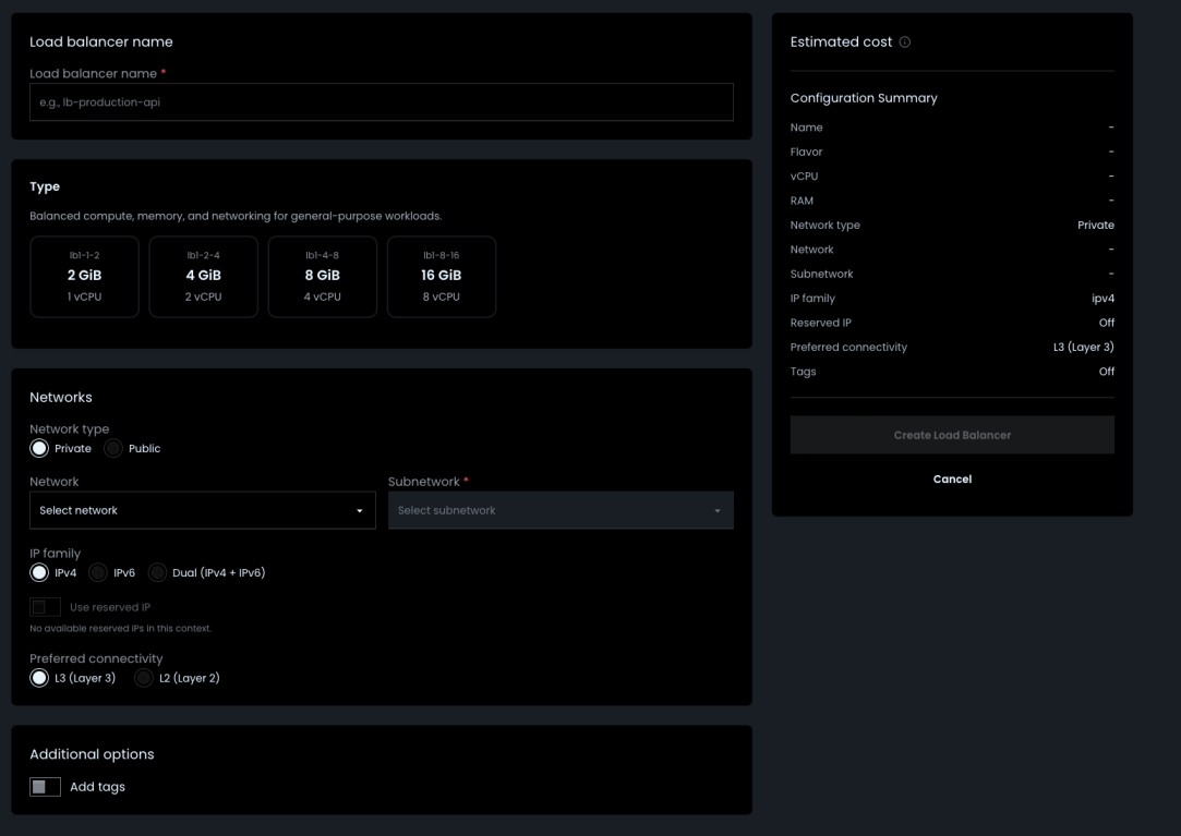 Create Load Balancer